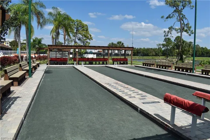 View of Bocce courts