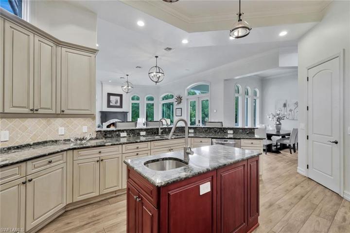 Walk-In Pantry, Ample Custom Wood Cabinetry & Granite Worktops