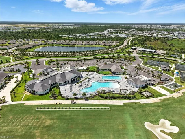 Aerial view of featuring the  water and a pool