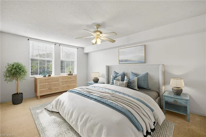 Virtually staged - Guest bedroom w/ en suite bathroom