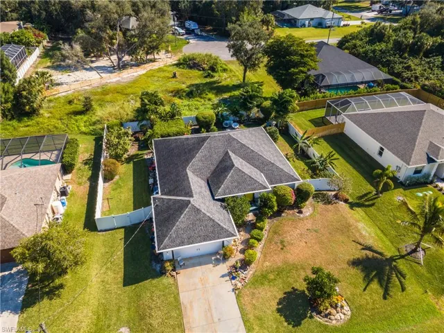 Aerial perspective of suburban area