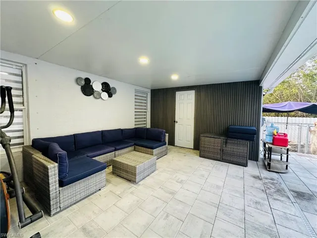 Living area with recessed lighting