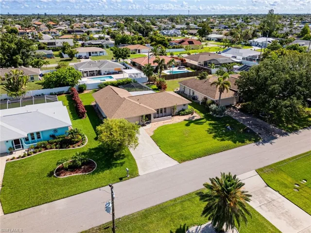 Aerial view of residential area