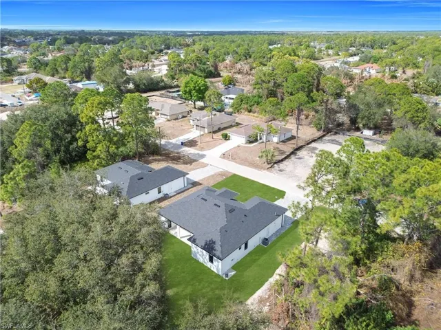 Aerial perspective of suburban area
