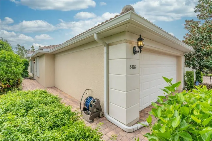 View of home's exterior with a garage