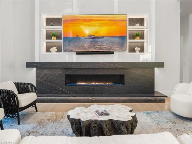 Dekton surround gas fire place