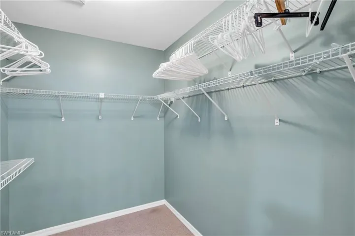 Walk in closet with carpet