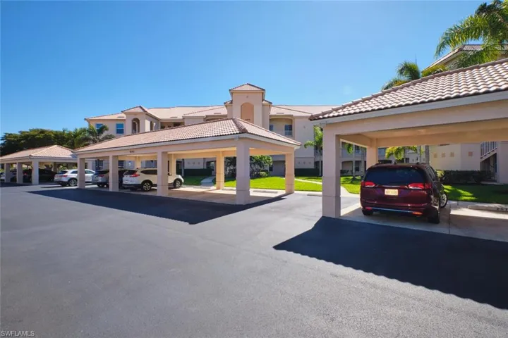 View of covered parking lot