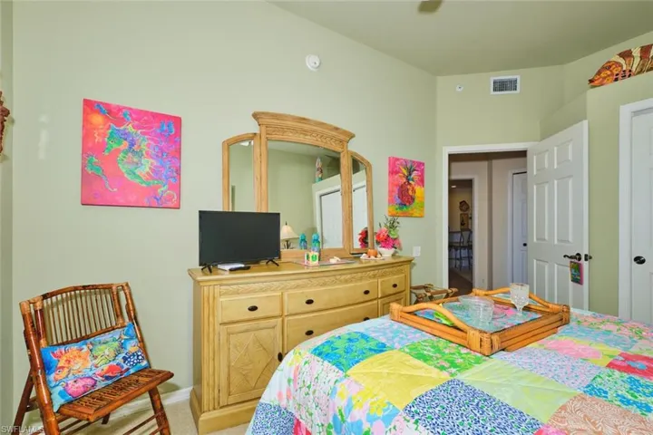 Bedroom with carpet floors
