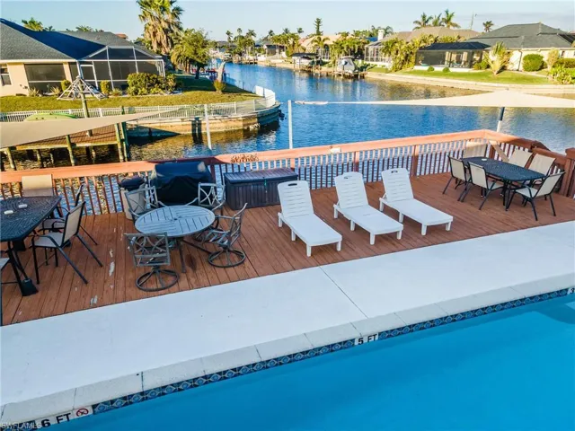 Dock area featuring a deck with water view