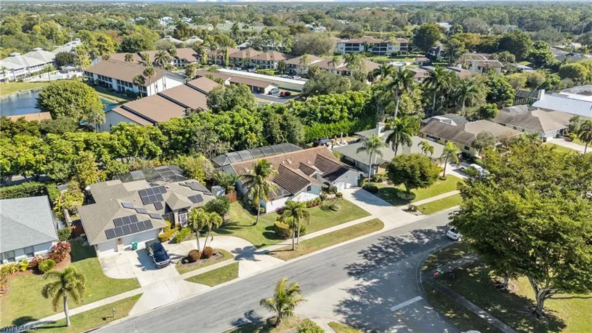 Aerial view of residential area
