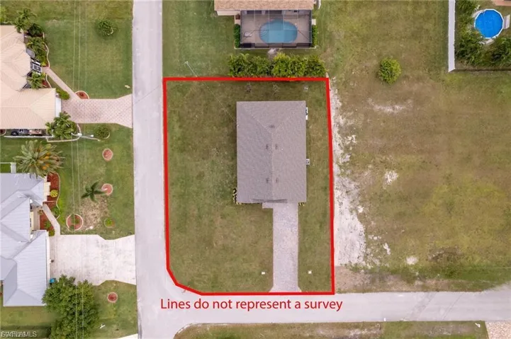 View of property location with property boundaries highlighted