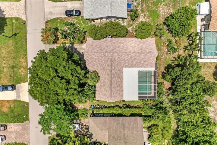Aerial view of a pool area
