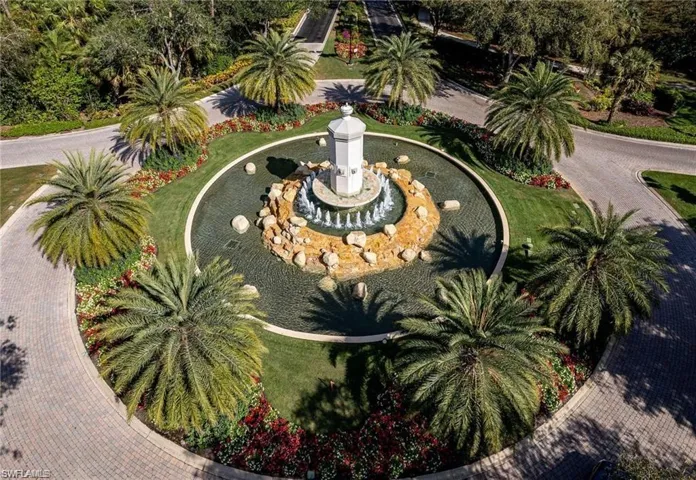 Aerial view of main fountain