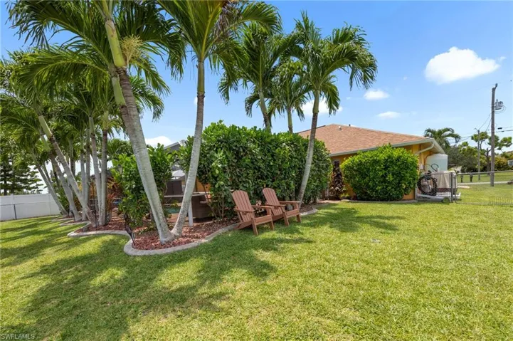 View of fenced backyard
