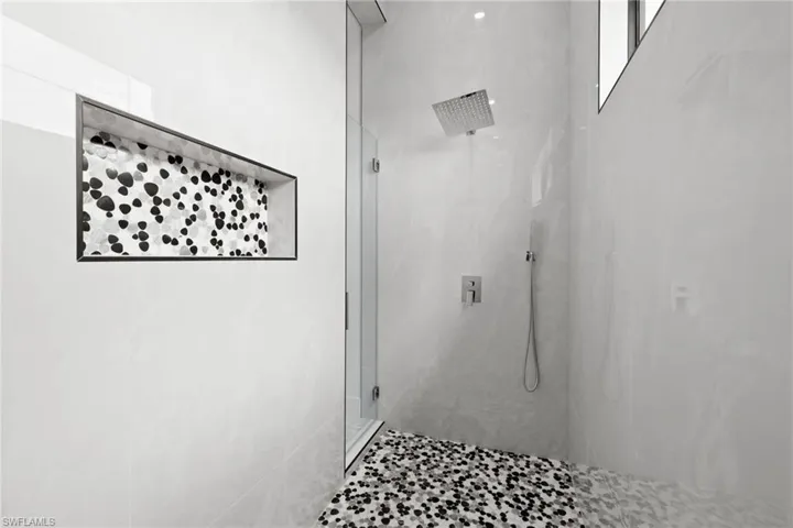 Bathroom with a tile shower