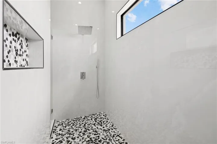 Bathroom with a stall shower