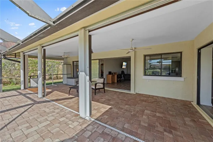 View of patio / terrace featuring ceiling fan