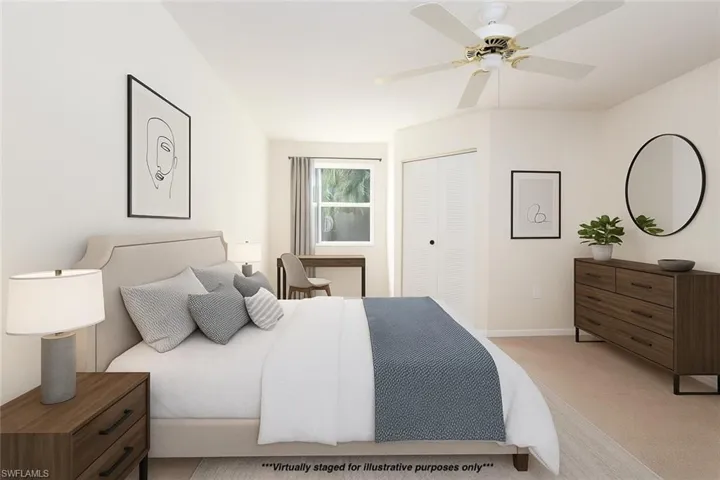 Virtually staged Bedroom 1