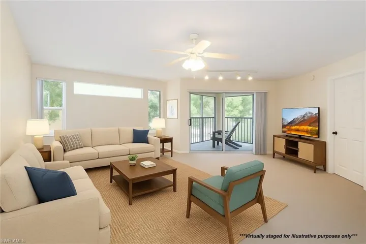 Virtually staged living room