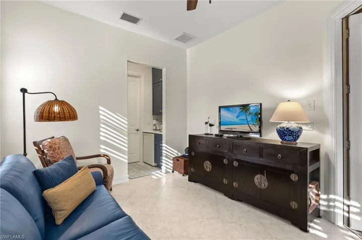 Living room with ceiling fan