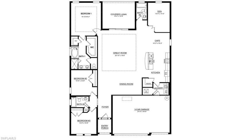 The "Den" is actually Bedroom 4.