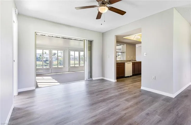 Spare room with ceiling fan and hardwood / wood-style floors