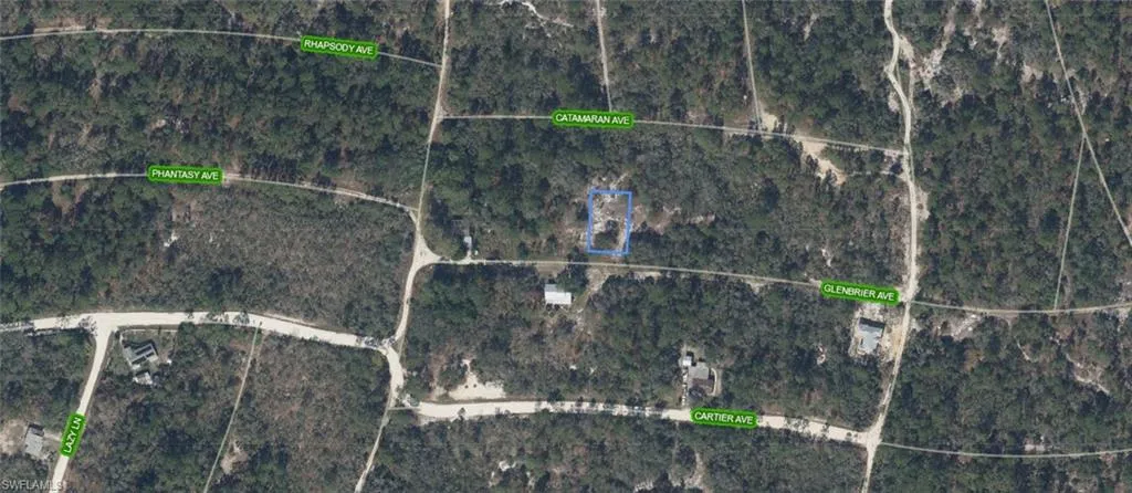Aerial Map. Illustrating the property's location relative to surrounding roads and parcels