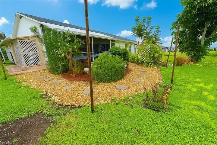 View of landscaped lawn