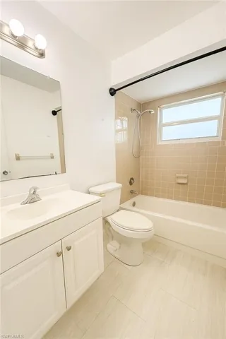 Bathroom with shower combination and vanity