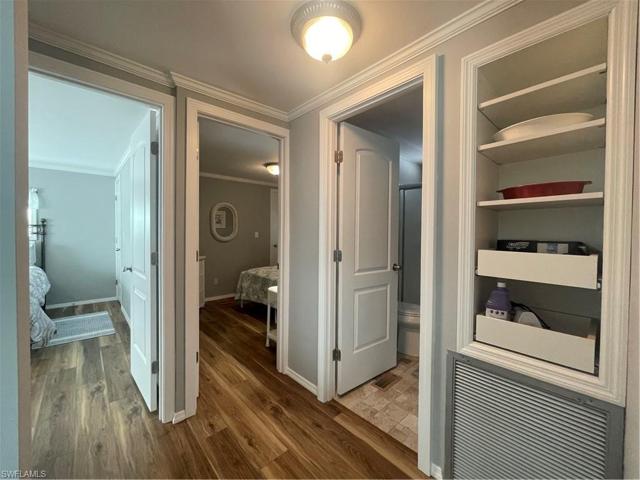 Hallway- bath on right, Guest center Main left