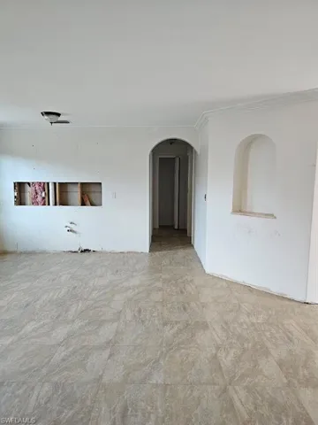 Living area into kitchen area