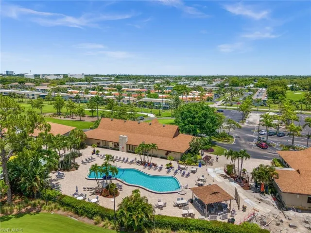 Bird's eye view of a pool