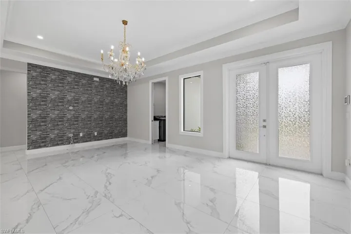Living Room with Coffered Ceiling