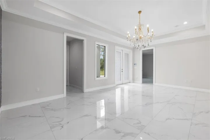 Living Room with Coffered Ceiling