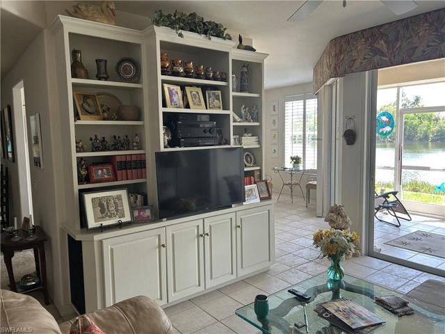 Built ins , Tile flooring in Living room