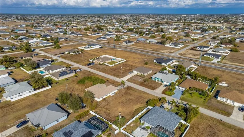 Aerial view of residential area
