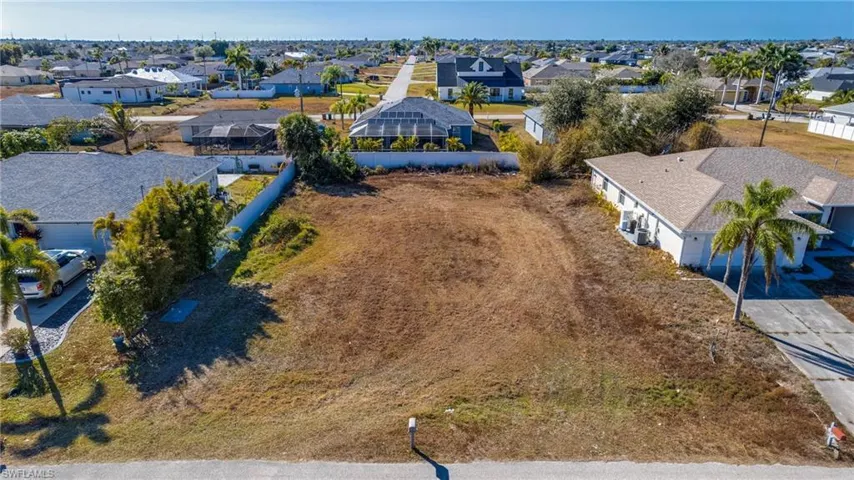 Aerial view of residential area