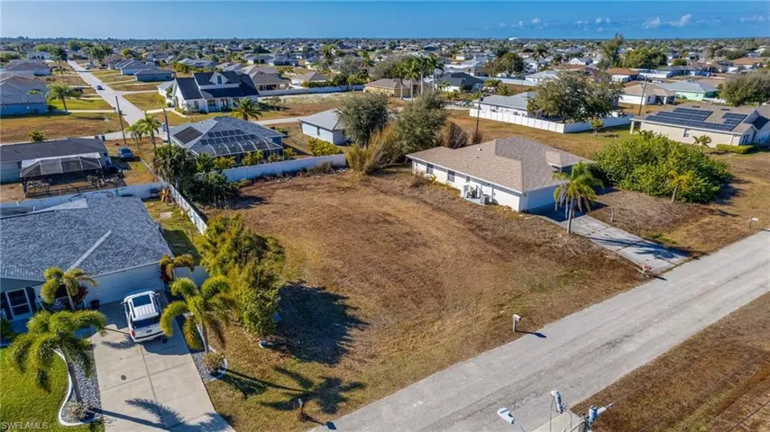Aerial perspective of suburban area