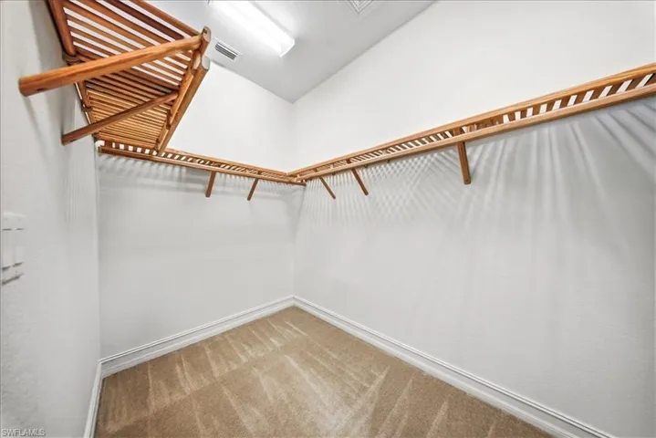 Walk in closet with carpet flooring
