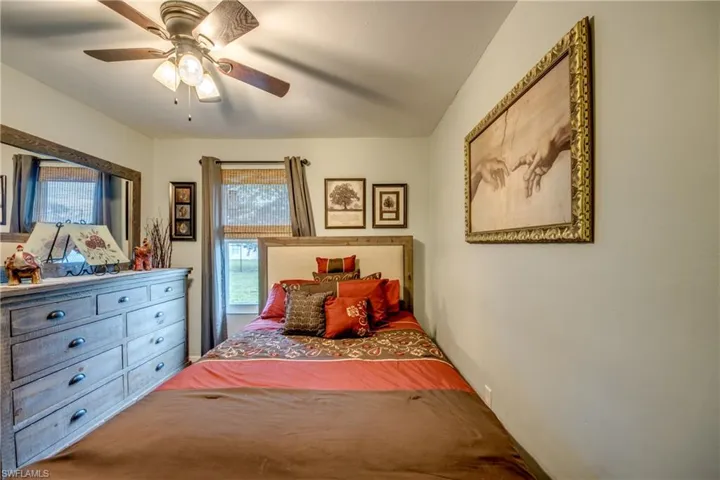 Bedroom featuring ceiling fan