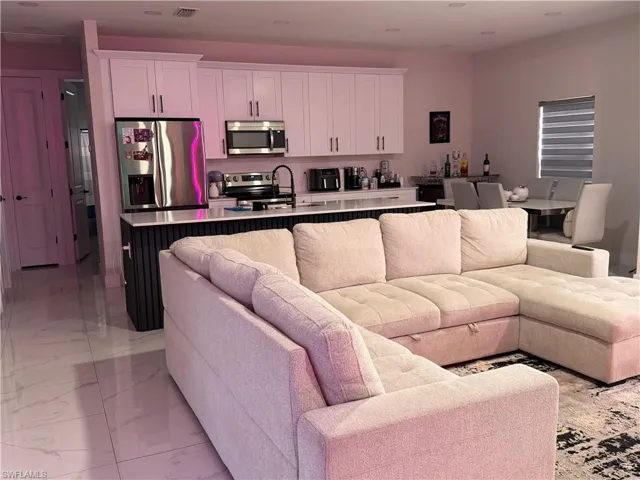 Living room featuring recessed lighting