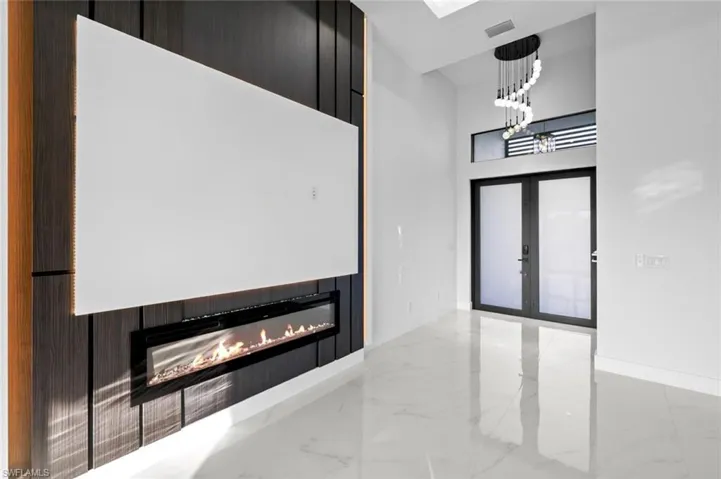 Entrance foyer featuring french doors