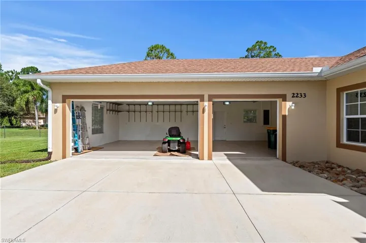 Three-car garage