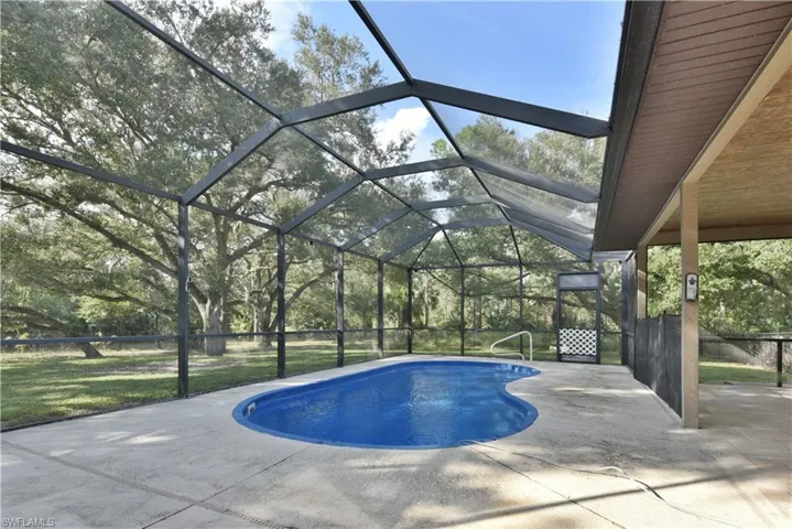 Outdoor pool featuring a patio and a lanai
