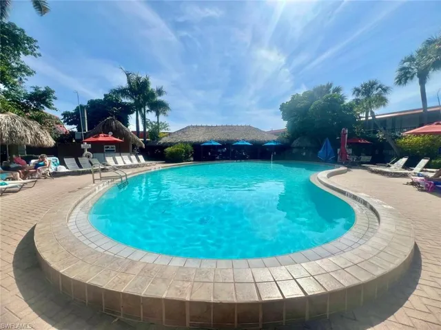 View of pool with a patio area