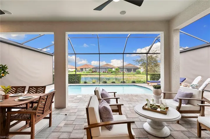 Lanai view with privacy shades down