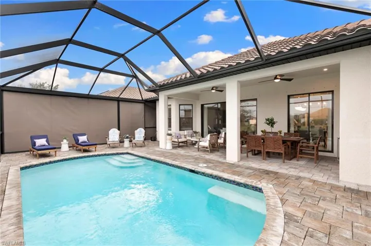 Lanai view with privacy shades down