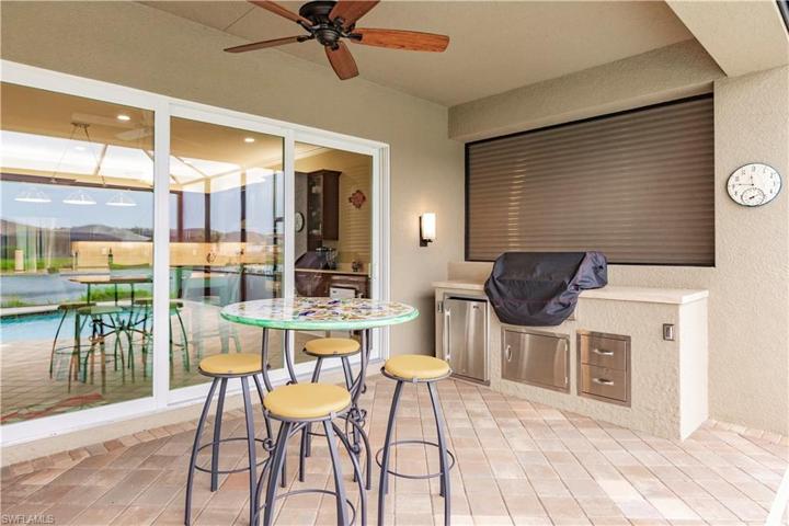 There is an outdoor kitchen for grilling and to store whatever libation you so desire.  What a great place to eat and take in the setting sun over the lake-