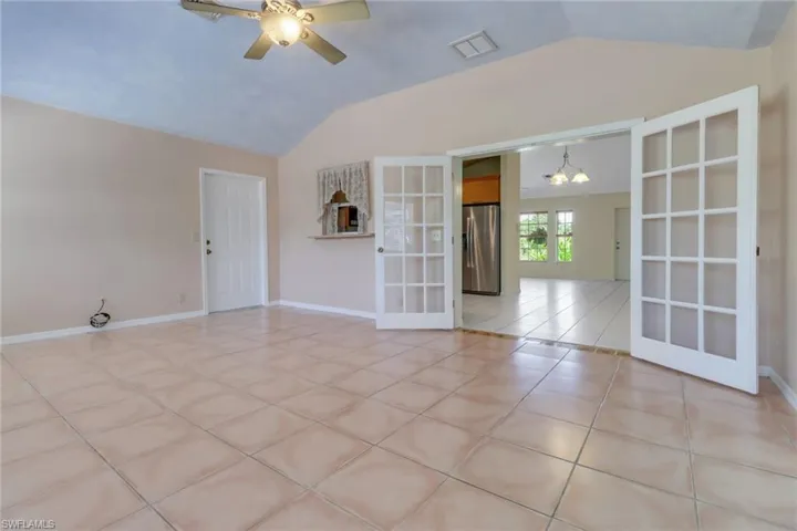 Enclosed family room extends the sq. ft. by 280